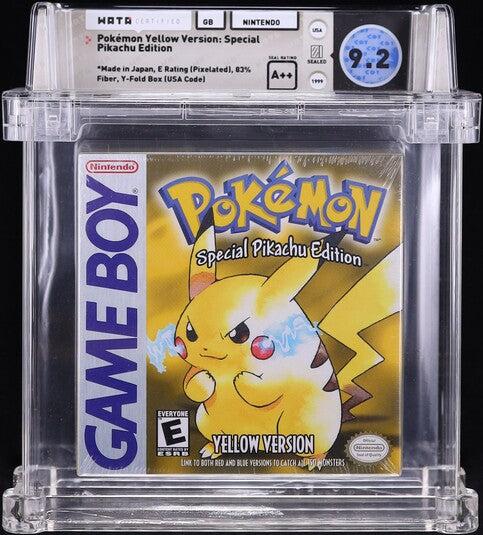 1999 POKEMON YELLOW VERSION BLACK ESRB NINTENDO GAME BOY GB WATA 9.2 A++ SEALED