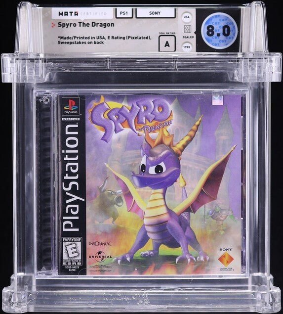 1998 SPYRO THE DRAGON PLAYSTATION 1 PS1 WATA 8.0 A SEALED