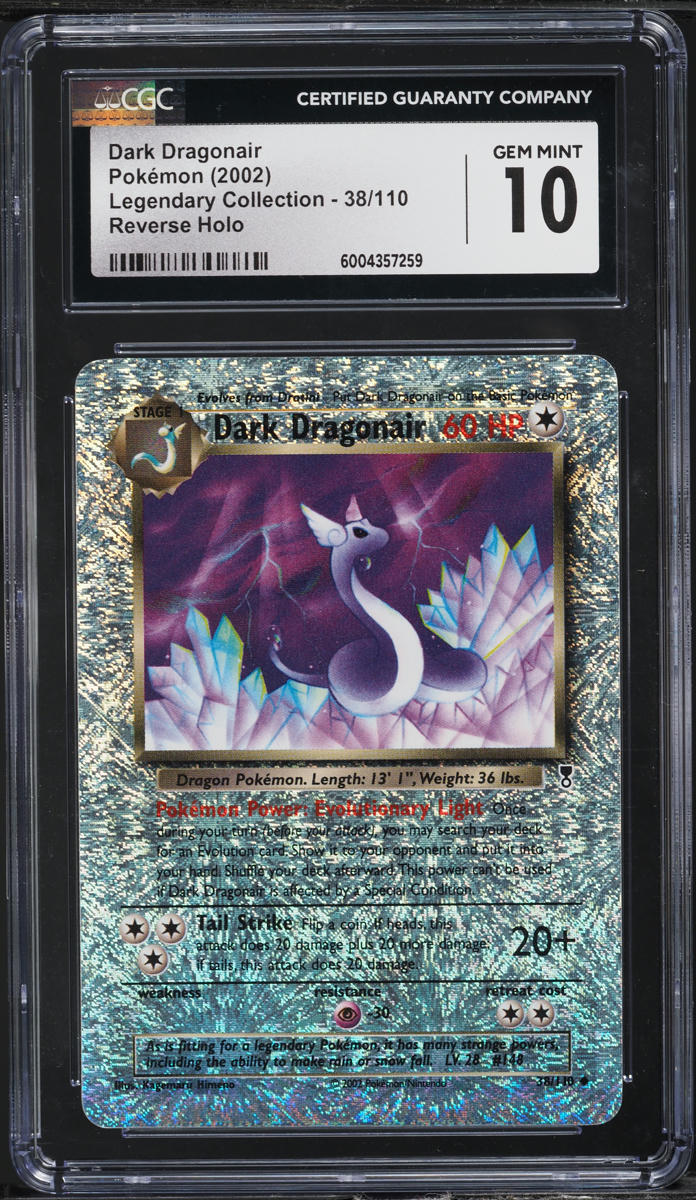 2002 POKEMON LEGENDARY COLLECTION REVERSE HOLO DARK DRAGONAIR #38 CGC 10
