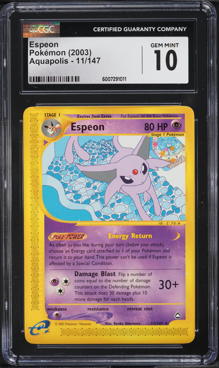 2003 POKEMON AQUAPOLIS ESPEON #11 CGC 10 GEM MINT