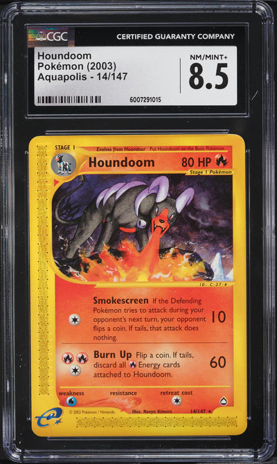 2003 POKEMON AQUAPOLIS HOUNDOOM #14 CGC 8.5 NM-MT+