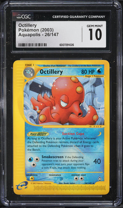 2003 POKEMON AQUAPOLIS OCTILLERY #26 CGC 10 GEM MINT