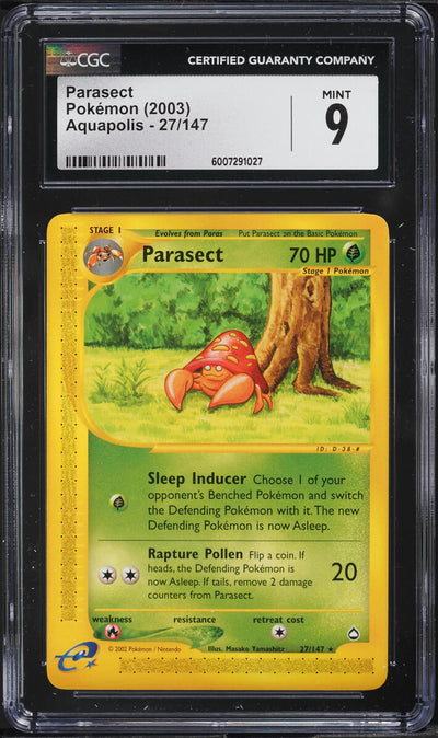 2003 POKEMON AQUAPOLIS PARASECT #27 CGC 9 MINT