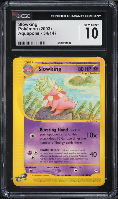 2003 POKEMON AQUAPOLIS SLOWKING #34 CGC 10 GEM MINT