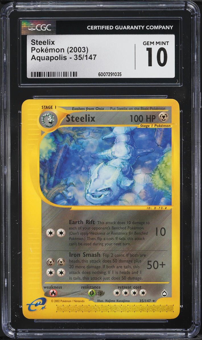 2003 POKEMON AQUAPOLIS STEELIX #35 CGC 10 GEM MINT