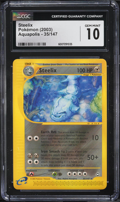 2003 POKEMON AQUAPOLIS STEELIX #35 CGC 10 GEM MINT