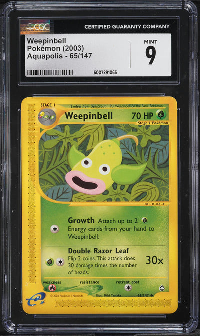 2003 POKEMON AQUAPOLIS WEEPINBELL #65 CGC 9 MINT