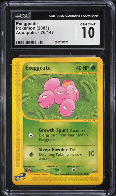 2003 POKEMON AQUAPOLIS EXEGGCUTE #76 CGC 10 GEM MINT