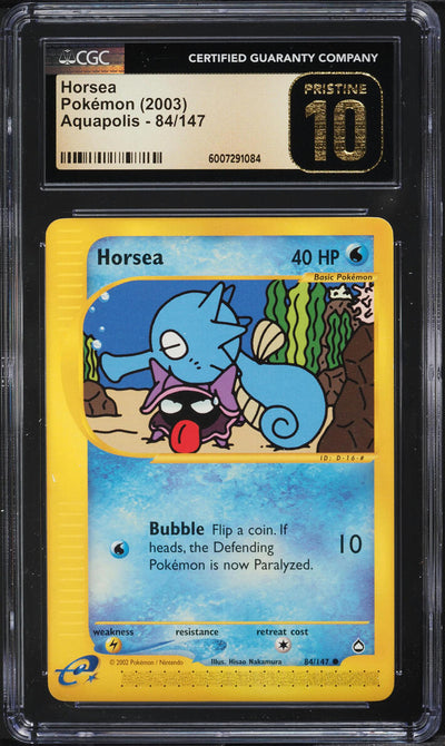 2003 POKEMON AQUAPOLIS HORSEA #84 CGC 10 PRISTINE