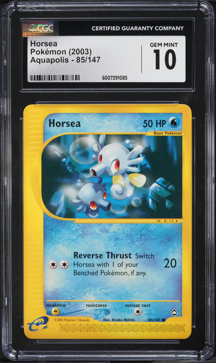 2003 POKEMON AQUAPOLIS HORSEA #85 CGC 10 GEM MINT