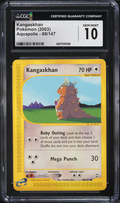 2003 POKEMON AQUAPOLIS KANGASKHAN #88 CGC 10 GEM MINT