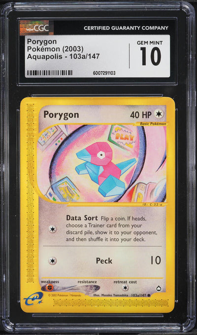 2003 POKEMON AQUAPOLIS PORYGON #103A CGC 10 GEM MINT