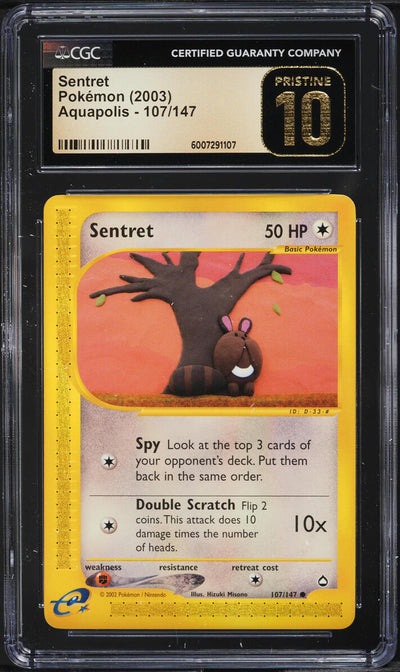 2003 POKEMON AQUAPOLIS SENTRET #107 CGC 10 PRISTINE