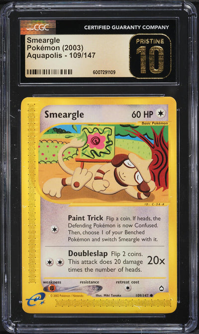 2003 POKEMON AQUAPOLIS SMEARGLE #109 CGC 10 PRISTINE