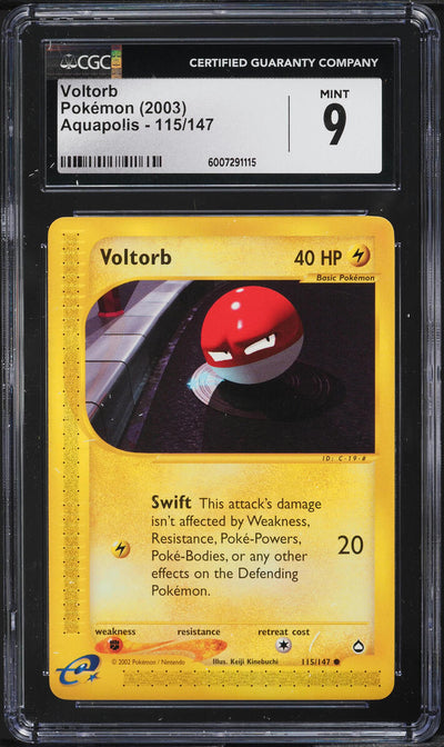 2003 POKEMON AQUAPOLIS VOLTORB #115 CGC 9 MINT