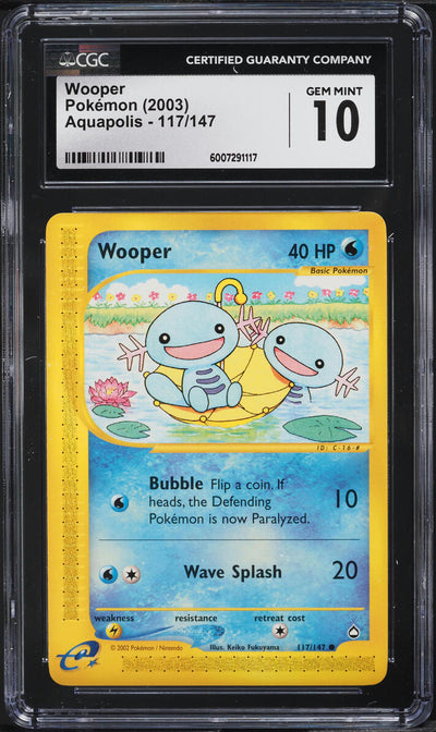 2003 POKEMON AQUAPOLIS WOOPER #117 CGC 10 GEM MINT