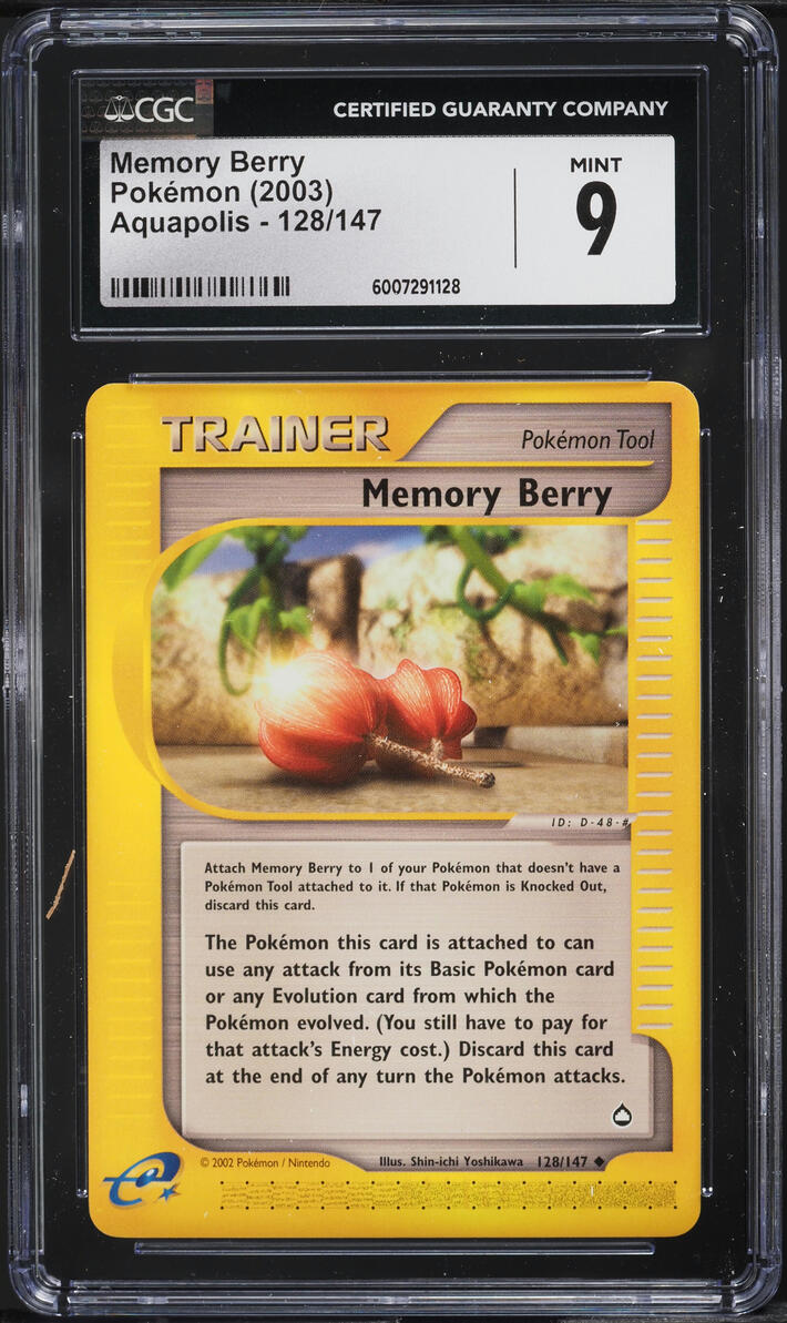 2003 POKEMON AQUAPOLIS MEMORY BERRY #128 CGC 9 MINT