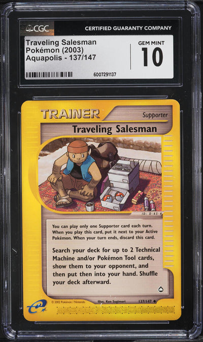 2003 POKEMON AQUAPOLIS TRAVELING SALESMAN #137 CGC 10 GEM MINT