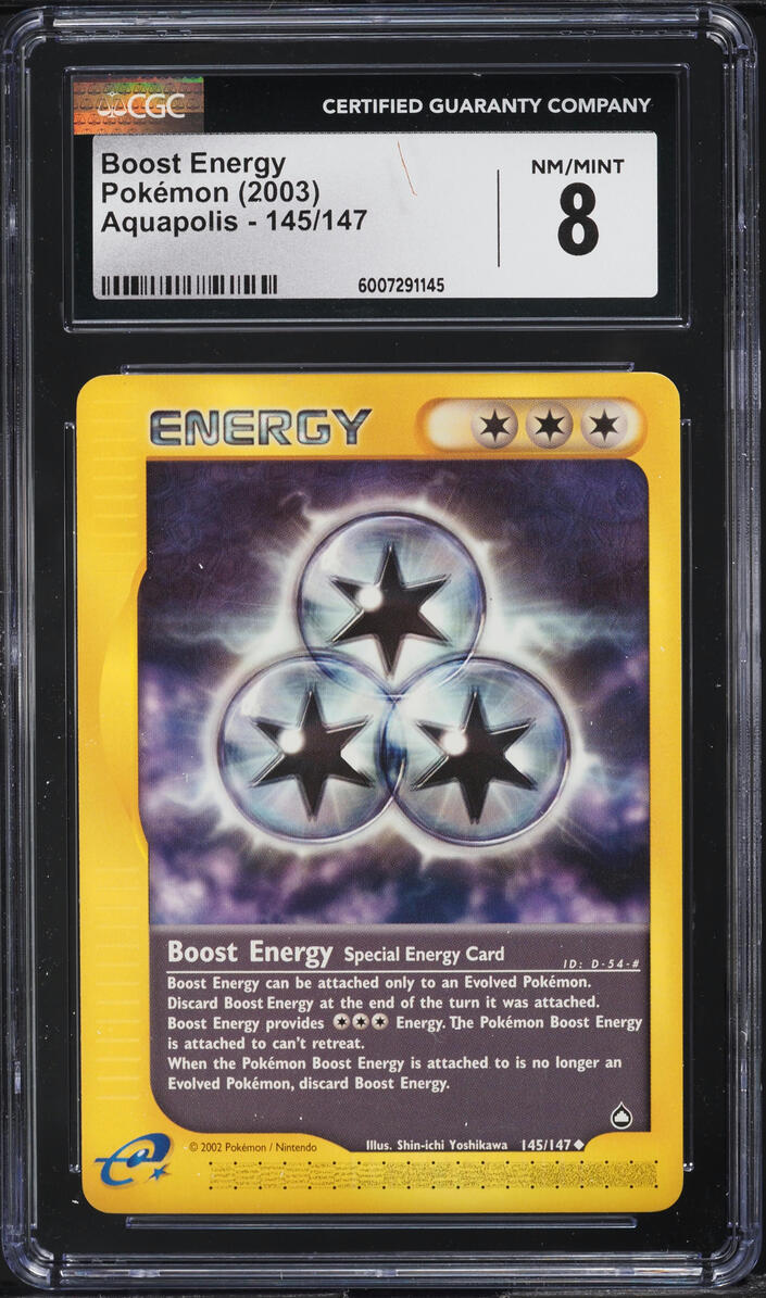 2003 POKEMON AQUAPOLIS BOOST ENERGY #145 CGC 8 NM-MT