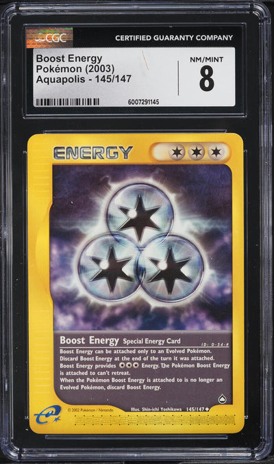 2003 POKEMON AQUAPOLIS BOOST ENERGY #145 CGC 8 NM-MT