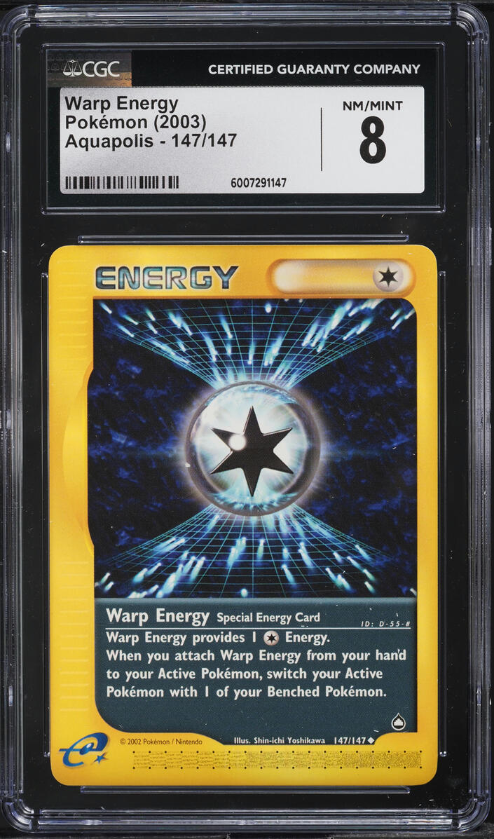 2003 POKEMON AQUAPOLIS WARP ENERGY #147 CGC 8 NM-MT