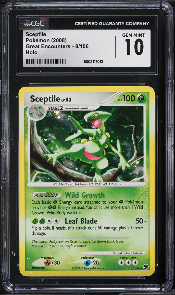 2008 POKEMON DIAMOND & PEARL GREAT ENCOUNTERS HOLO SCEPTILE #8 CGC 10 GEM MINT