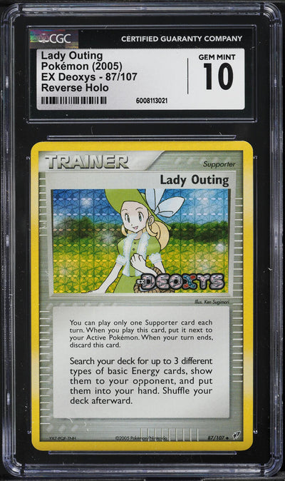 2005 POKEMON EX DEOXYS REVERSE HOLO LADY OUTING #87 CGC 10 GEM MINT