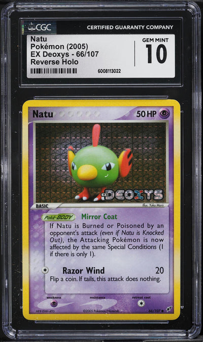 2005 POKEMON EX DEOXYS REVERSE HOLO NATU #66 CGC 10 GEM MINT