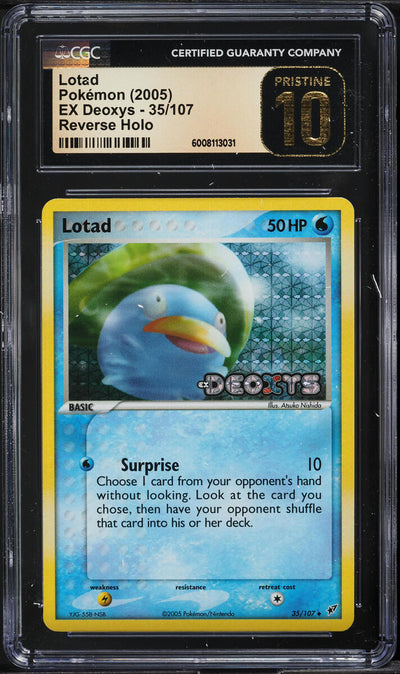 2005 POKEMON EX DEOXYS REVERSE HOLO LOTAD #35 CGC 10 PRISTINE