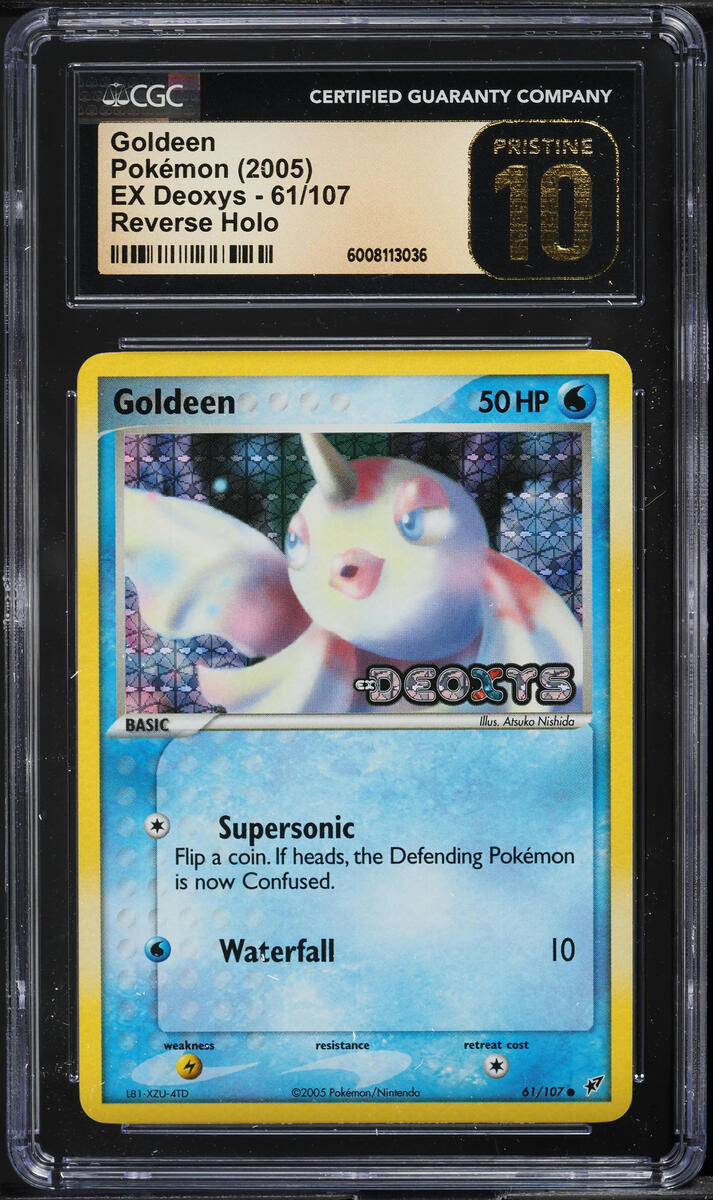 2005 POKEMON EX DEOXYS REVERSE HOLO GOLDEEN #61 CGC 10 PRISTINE