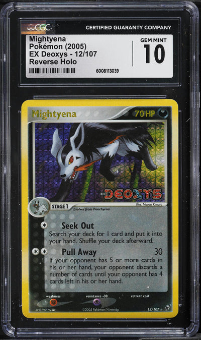 2005 POKEMON EX DEOXYS REVERSE HOLO MIGHTYENA #12 CGC 10 GEM MINT