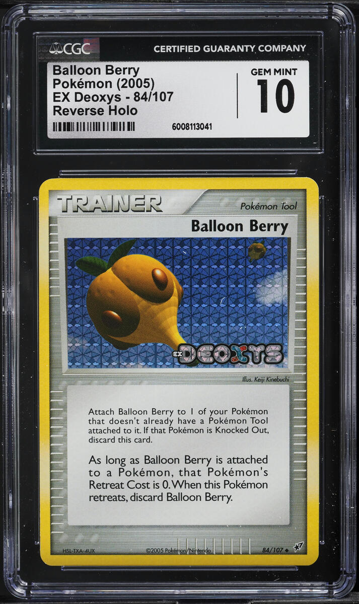 2005 POKEMON EX DEOXYS REVERSE HOLO BALLOON BERRY #84 CGC 10 GEM MINT