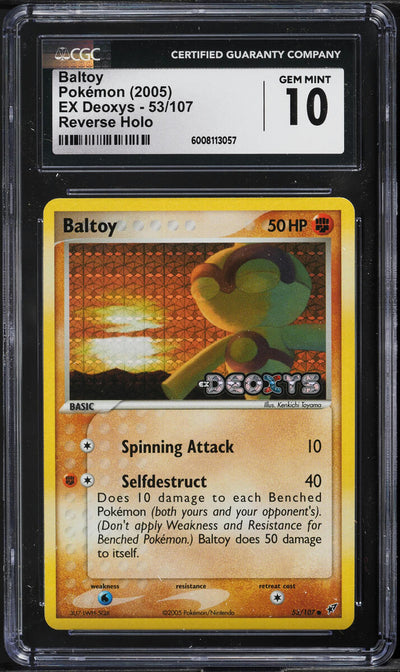 2005 POKEMON EX DEOXYS REVERSE HOLO BALTOY #53 CGC 10 GEM MINT