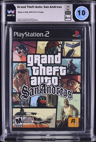 2004 GRAND THEFT AUTO: SAN ANDREAS SONY PLAYSTATION 2 PS2 WATA 10 A++ SEALED