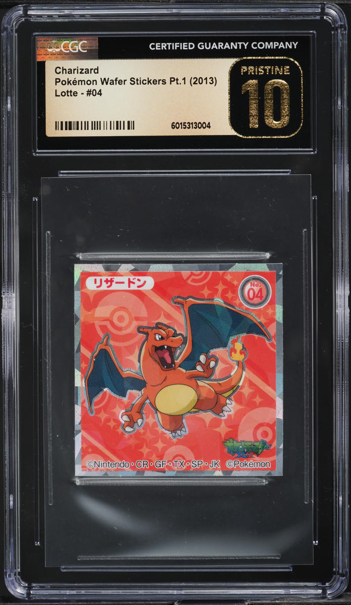 2013 POKEMON JAPANESE LOTTE WAFER STICKERS PT.1 CHARIZARD #04 CGC 10 PRISTINE