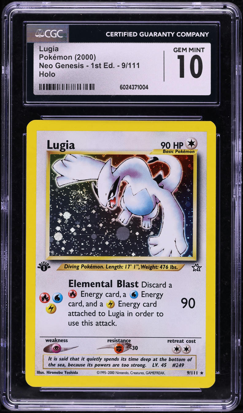 2000 POKEMON NEO GENESIS 1ST EDITION HOLO LUGIA #9 CGC 10 GEM MINT