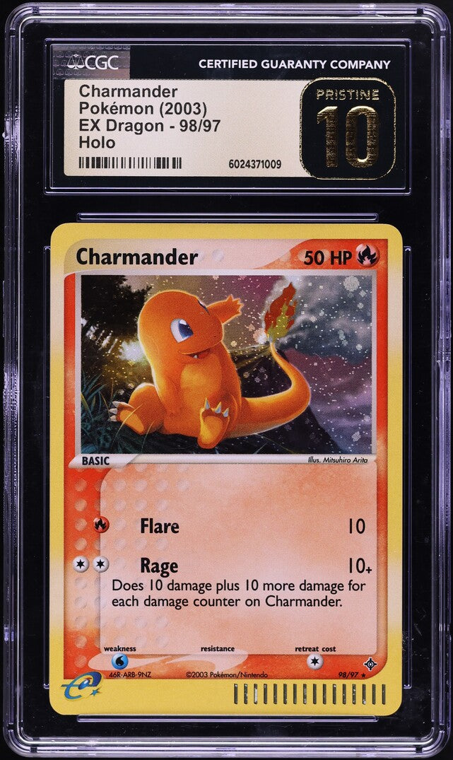 2003 POKEMON EX DRAGON HOLO CHARMANDER #98 CGC 10 PRISTINE