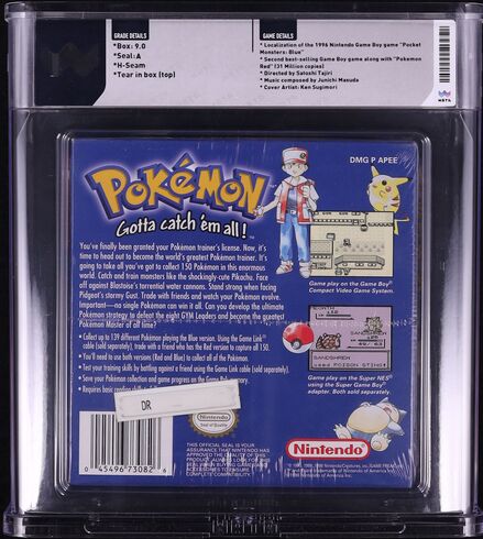 1998 POKEMON BLUE VERSION SANDSHREW BLUE TEXT NINTENDO GAME BOY GB WATA A SEALED