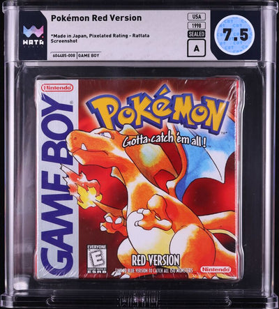 1998 POKEMON RED VERSION WHITE ESRB RATTATA NINTENDO GAME BOY GB WATA 7.5 A SEALED