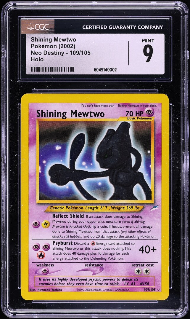 2002 POKEMON NEO DESTINY HOLO SHINING MEWTWO #109 CGC 9 MINT