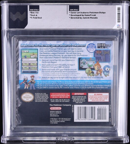 2007 POKEMON DIAMOND VERSION NINTENDO DS WATA 9.6 A SEALED