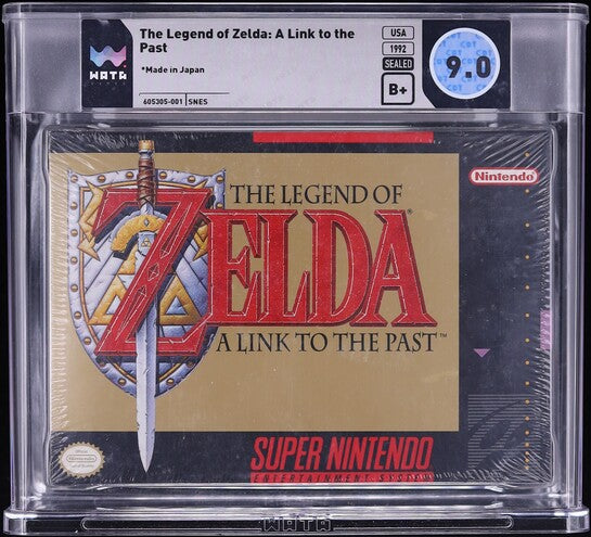 1992 THE LEGEND OF ZELDA: A LINK TO THE PAST SNES WATA 9.0 B+ SEALED