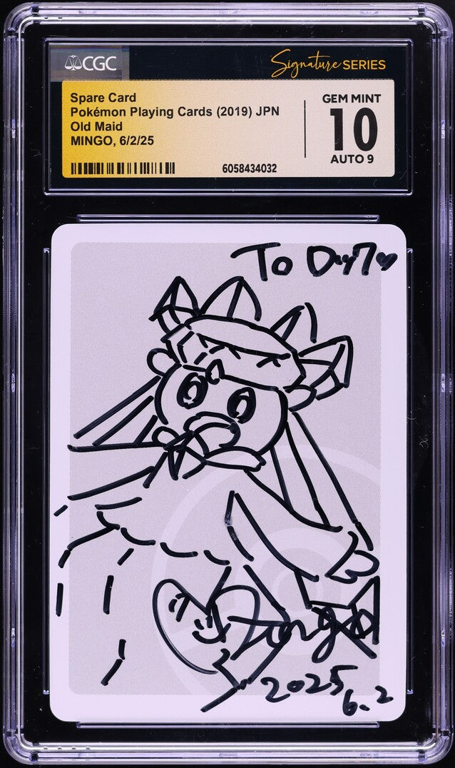 2019 POKEMON JAPANESE PLAYING CARDS OLD MAID SPARE CARD MINGO AUTO 9 CGC 10