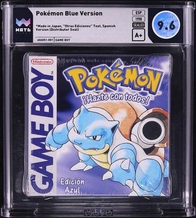 1998 POKEMON BLUE VERSION SPANISH NINTENDO GAME BOY GB WATA 9.6 A+ SEALED