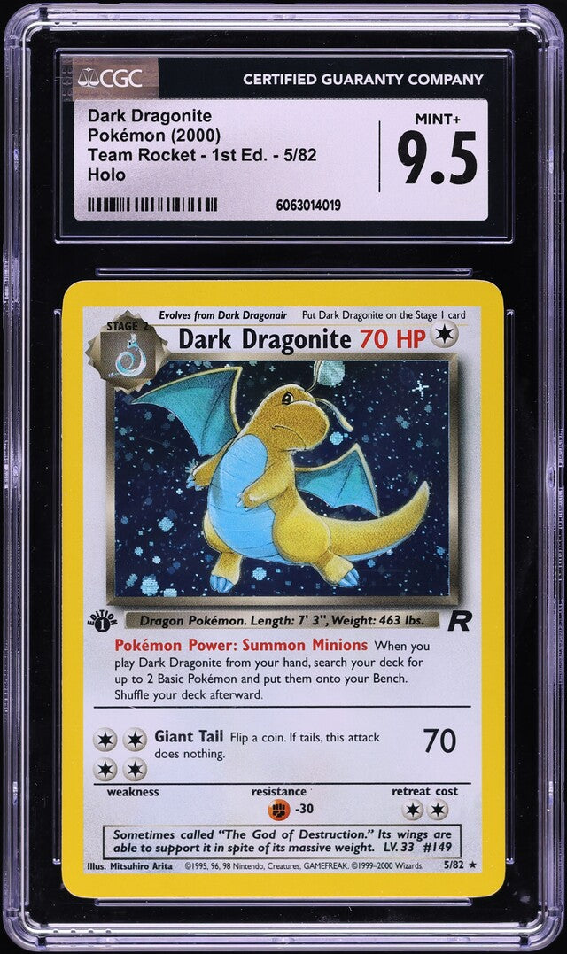 2000 POKEMON TEAM ROCKET 1ST EDITION HOLO DARK DRAGONITE #5 CGC 9.5