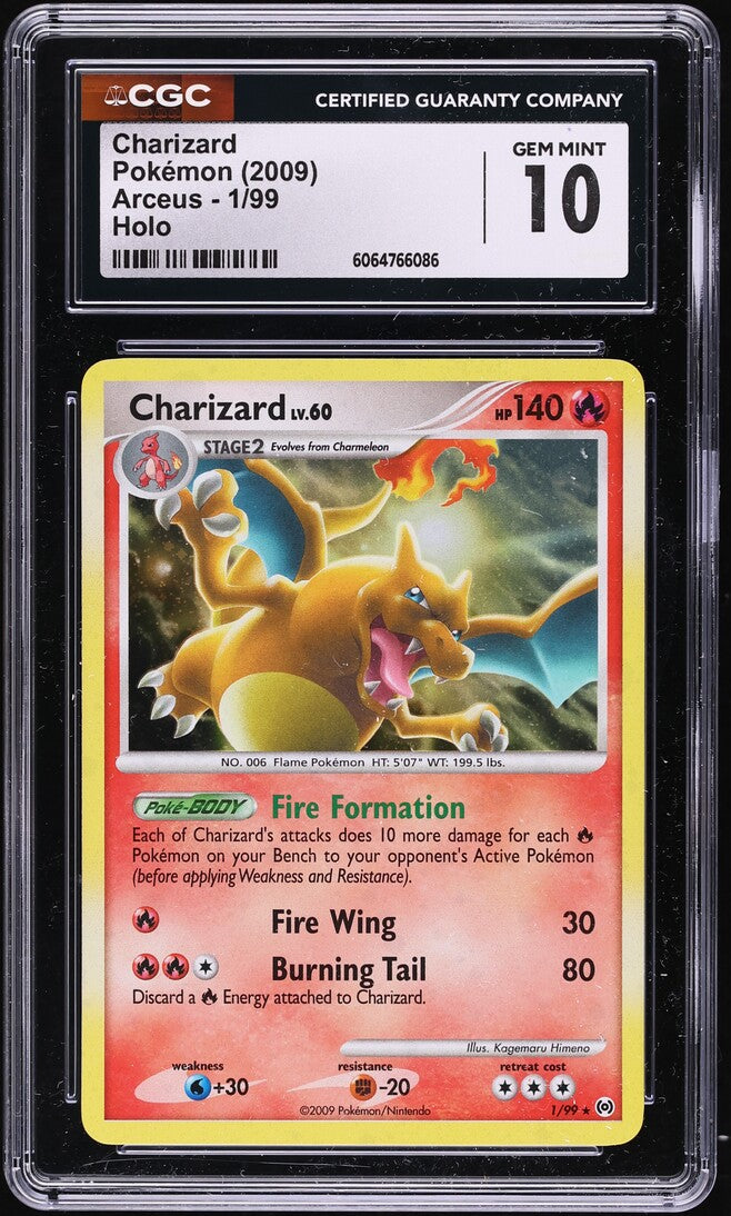 2009 POKEMON PLATINUM ARCEUS HOLO CHARIZARD #1 CGC 10 GEM MINT