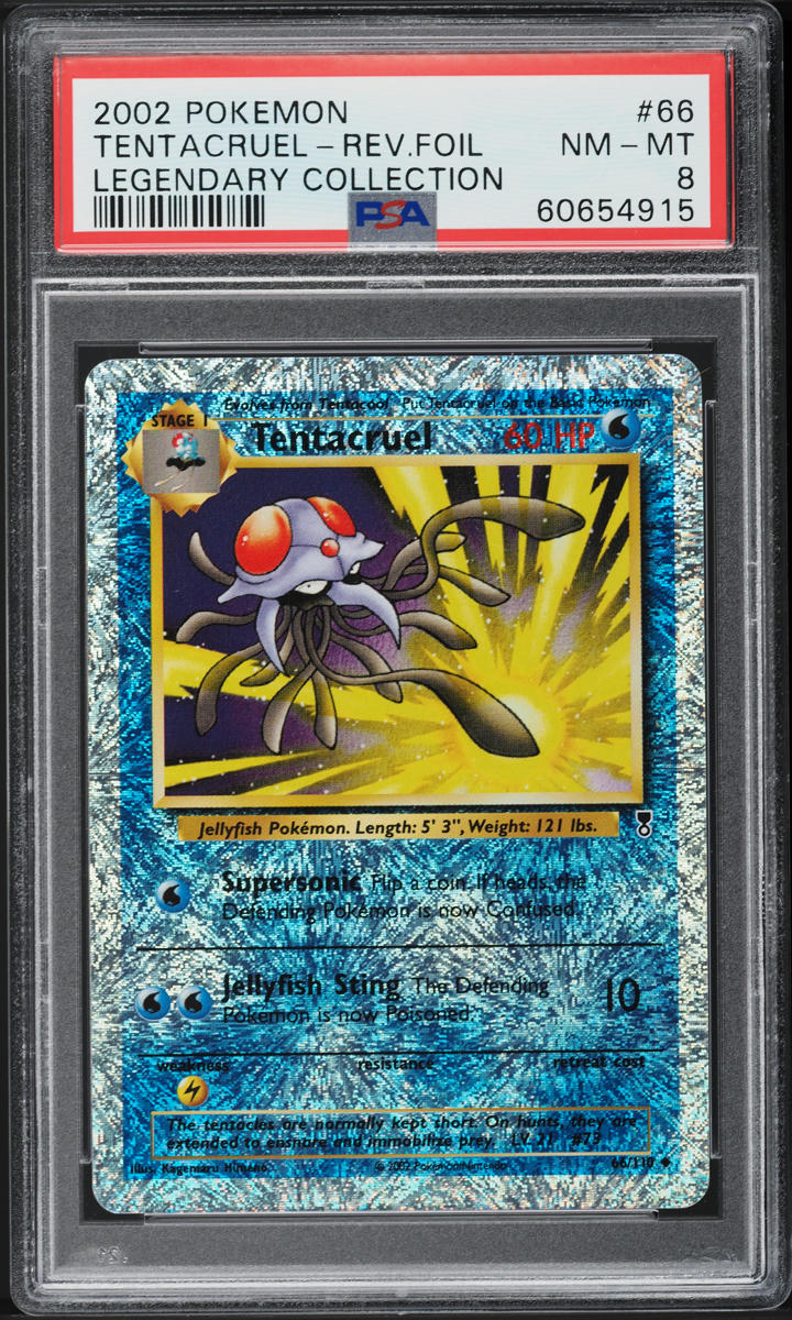 2002 POKEMON LEGENDARY COLLECTION REVERSE HOLO TENTACRUEL #66 PSA 8 NM-MT