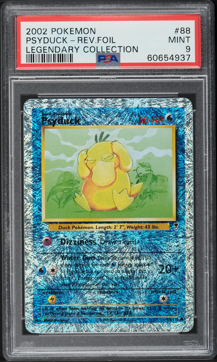 2002 POKEMON LEGENDARY COLLECTION REVERSE HOLO PSYDUCK #88 PSA 9 MINT