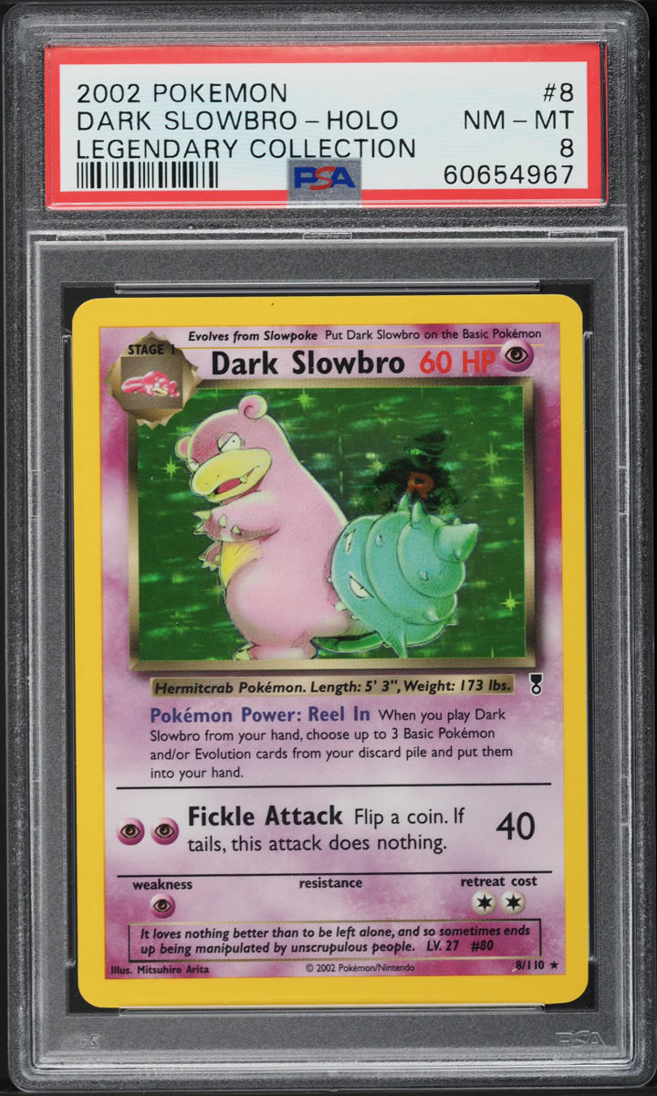 2002 POKEMON LEGENDARY COLLECTION HOLO DARK SLOWBRO #8 PSA 8 NM-MT