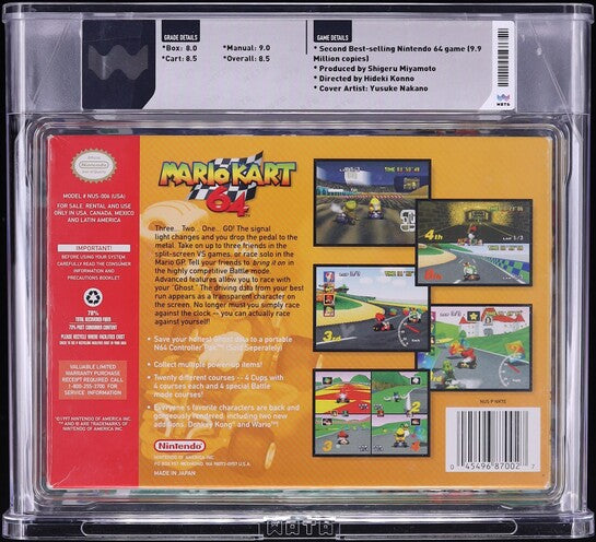 1996 MARIO KART 64 NINTENDO 64 N64 WATA 8.5 CIB